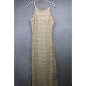 Vintage ALGO Crochet Sheer Maxi Dress-12-Lined with Satin-Cottagecore-Y2K